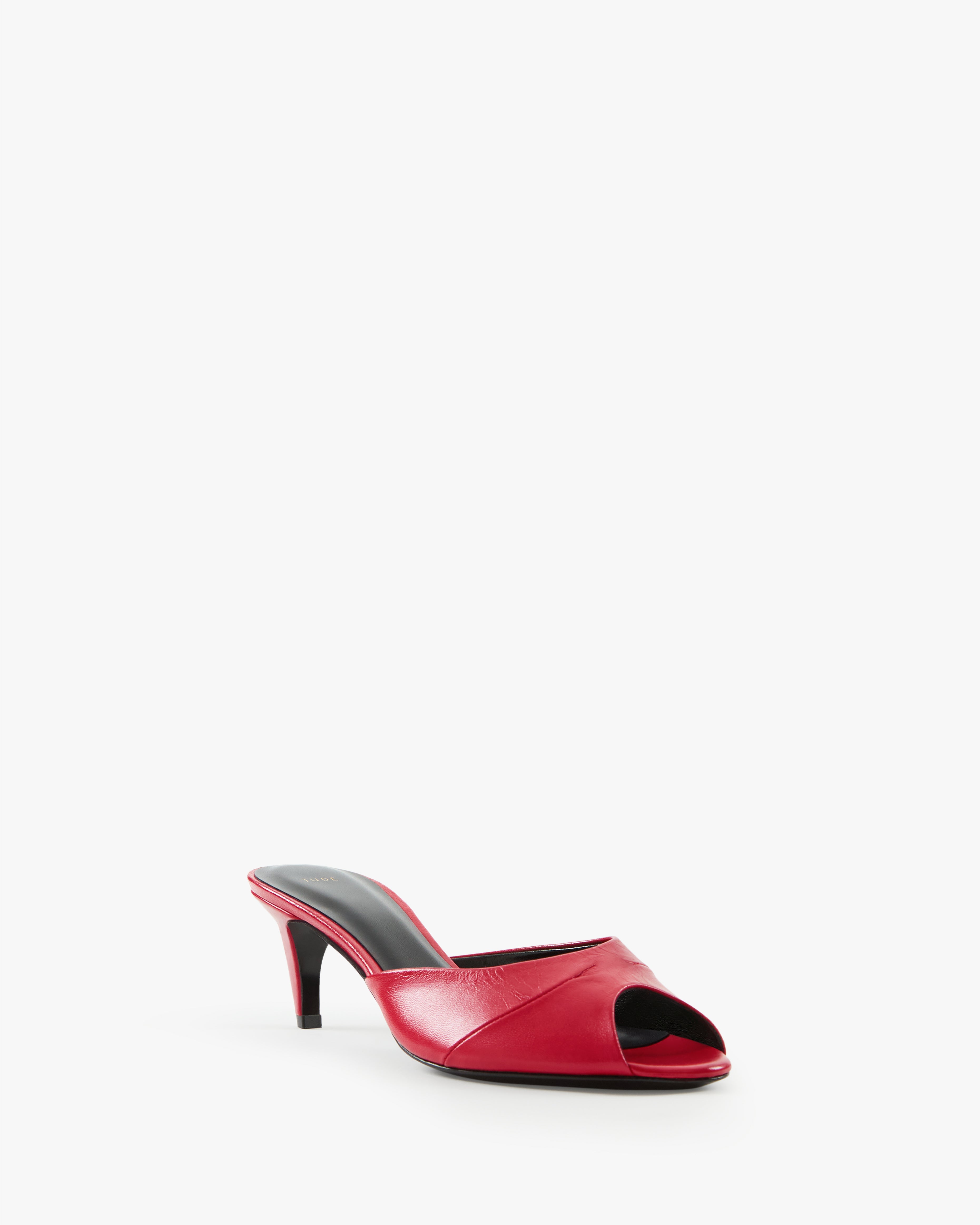 Cave Mule in Red Creased Leather – JUDE