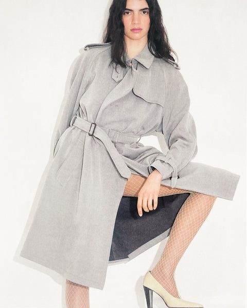 Fete Pump in Beige Brushed Leather - Second Image