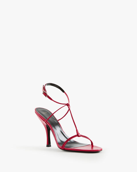 Mixer Sandal in Red Leather - Second Image