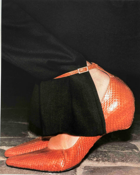 Mode Ballerina in Tan Python Leather - Second Image