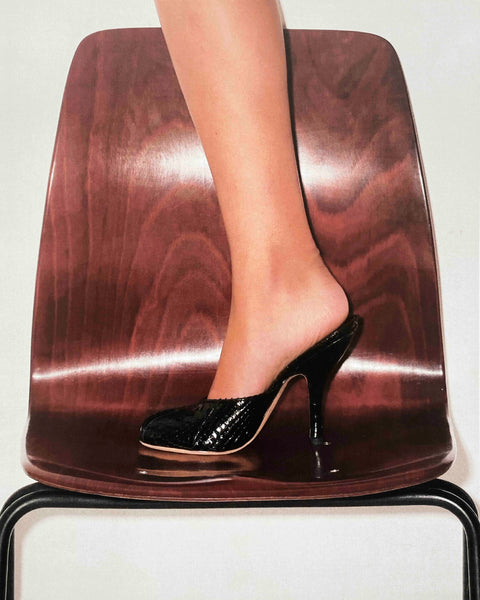 Date Mule Black Python Leather - Second Image