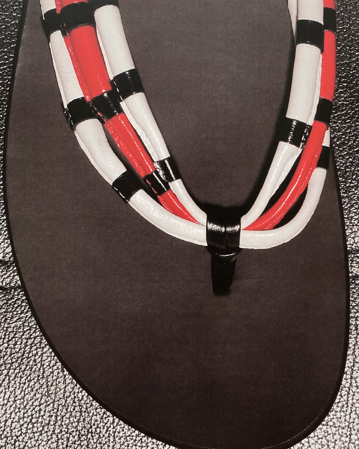 Path Flat Red and White Leather