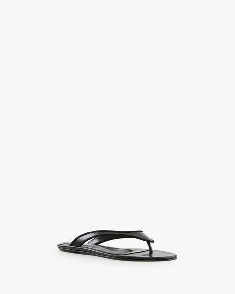 Rue Sandal in Black Leather and Suede - Second Image