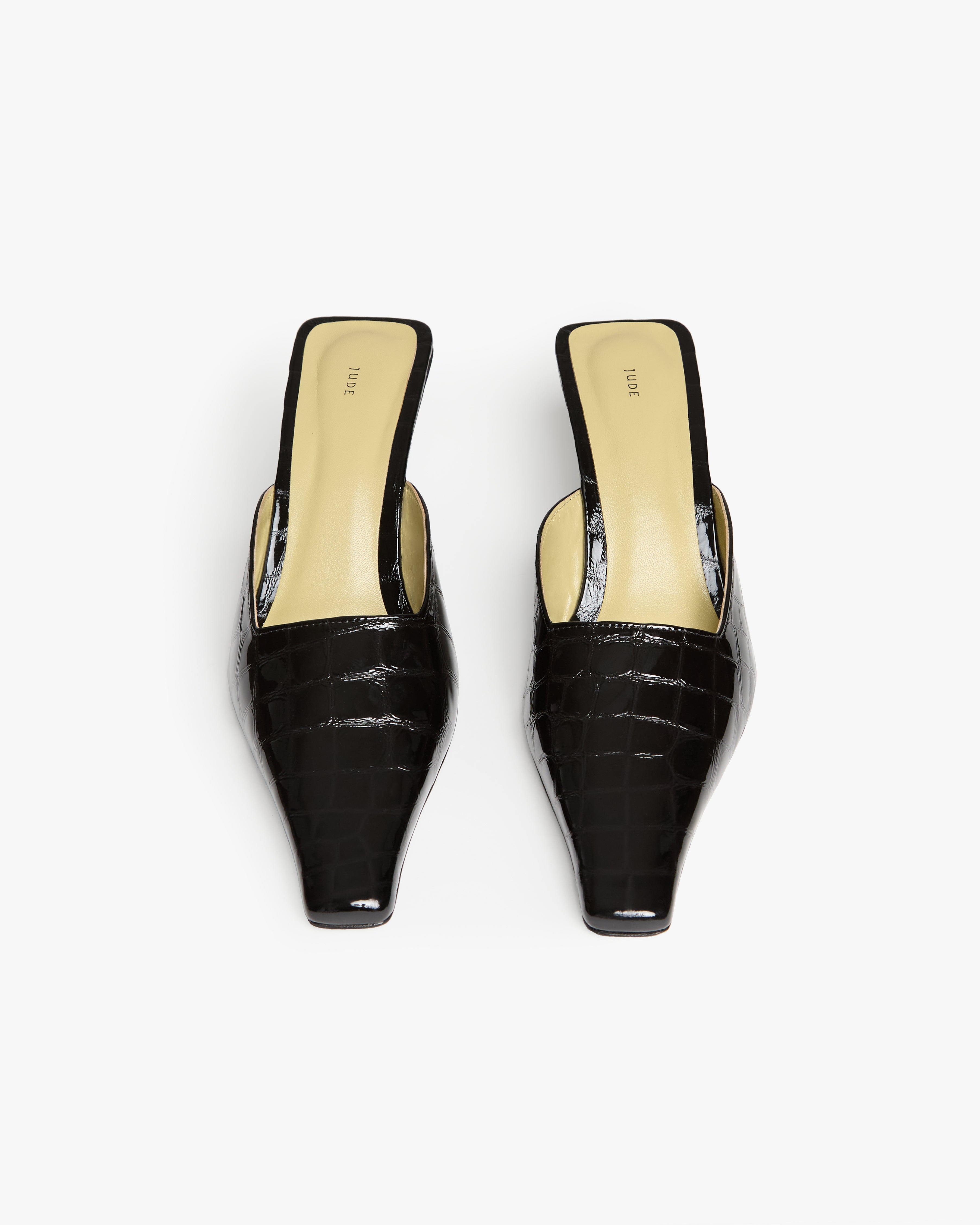 Iris Mule in Black Croc Embossed Leather – JUDE