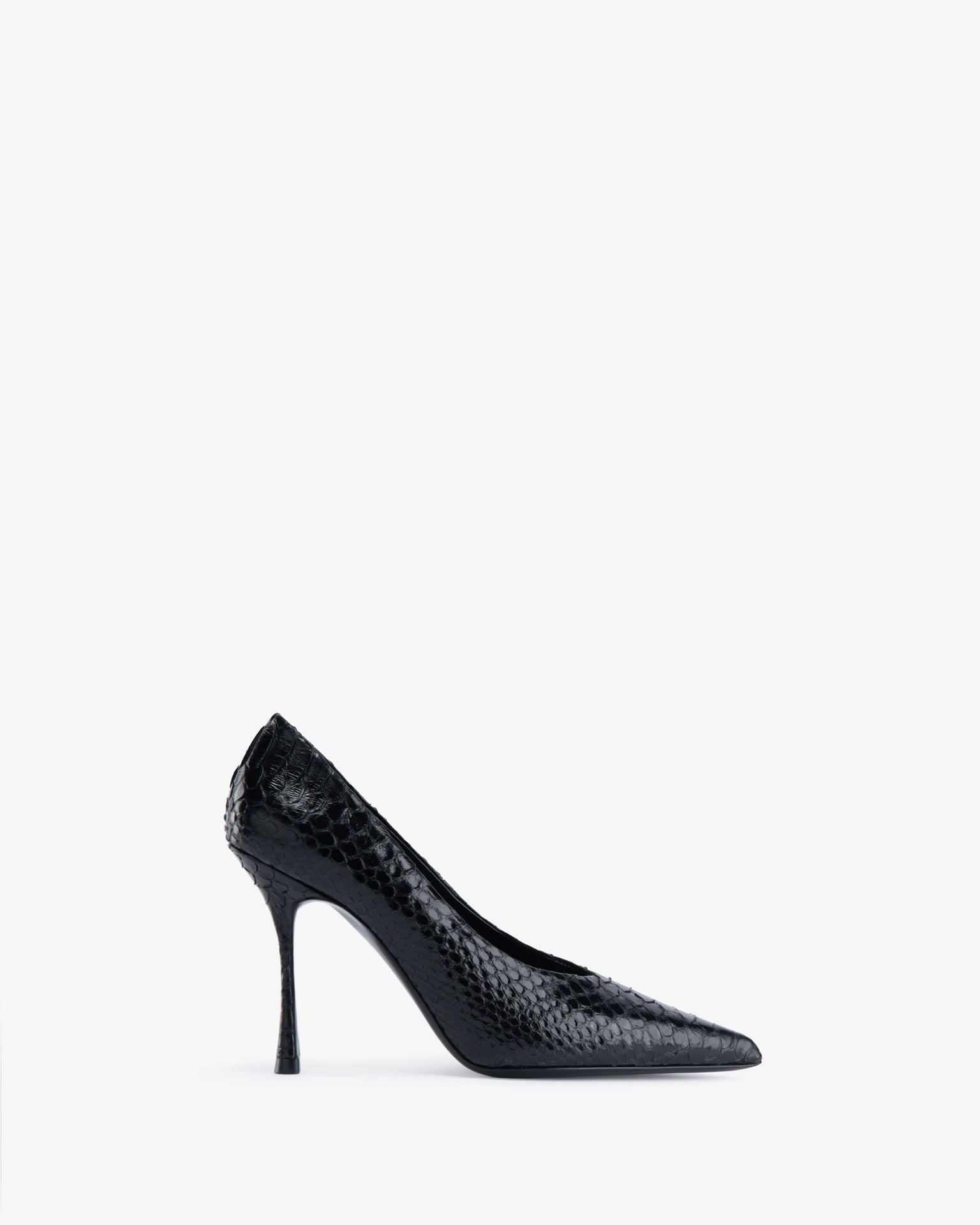 Date Mule Black Python Leather – JUDE