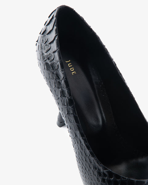 Kiss Pump Black Python Leather