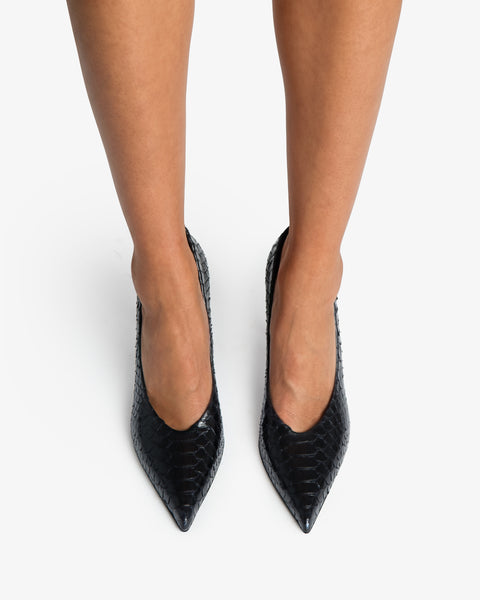 Kiss Pump Black Python Leather
