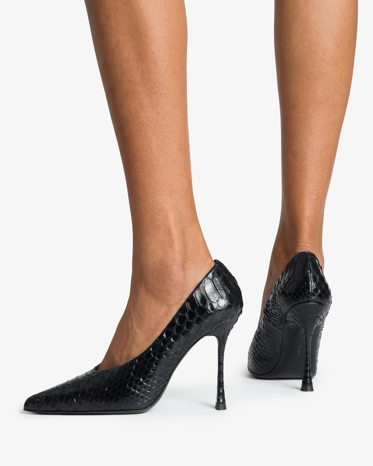 Kiss Pump Black Python Leather