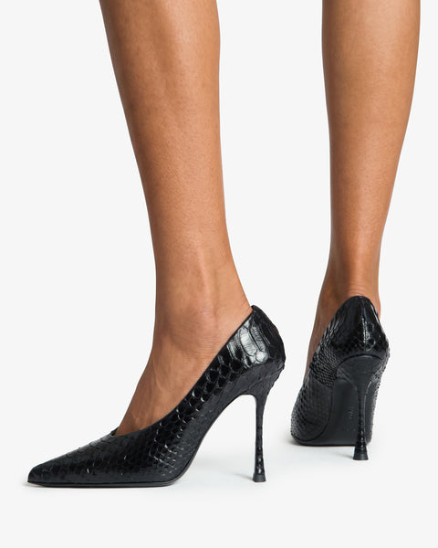 Kiss Pump Black Python Leather
