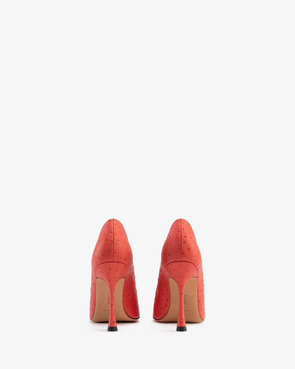 Kiss Pump Blood Orange Ostrich Embossed Leather