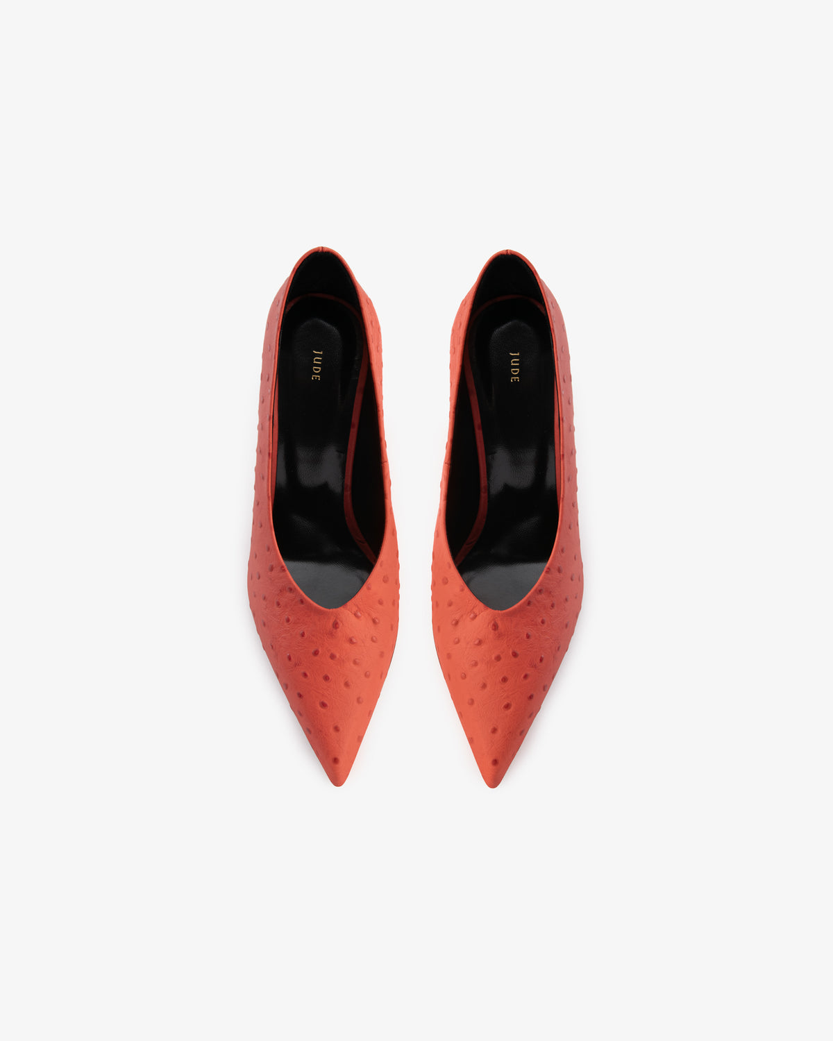 Kiss Pump Blood Orange Ostrich Embossed Leather