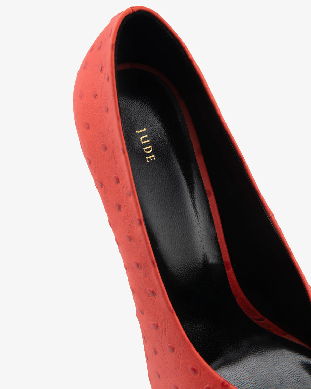 Kiss Pump Blood Orange Ostrich Embossed Leather