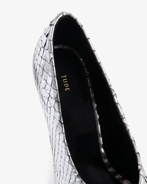 Kiss Pump Silver Python Leather