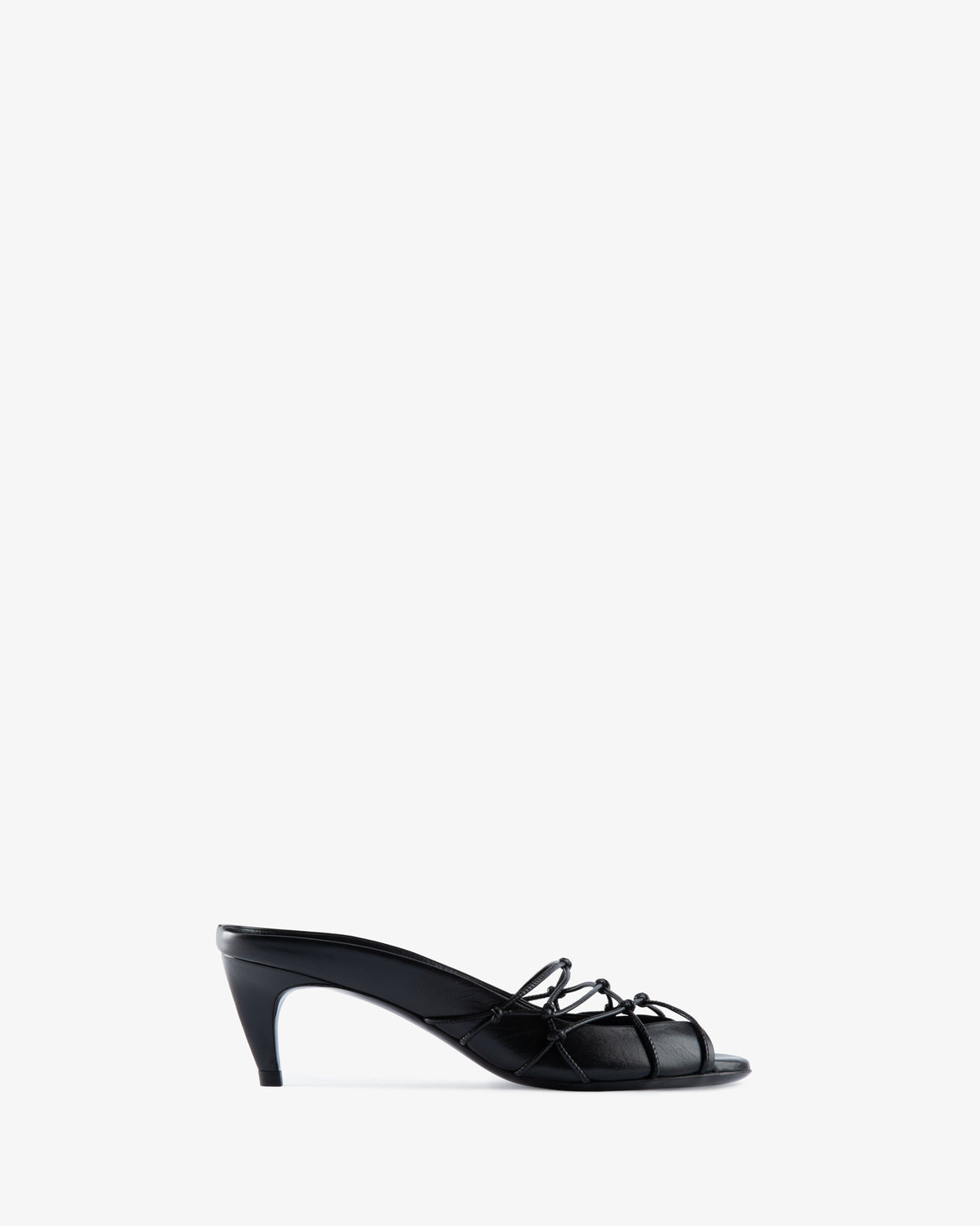 Knotty Sandal in Black Leather