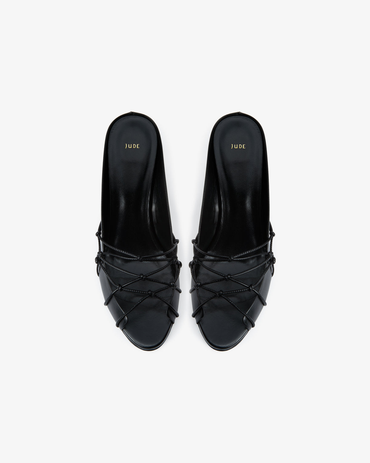 Knotty Sandal in Black Leather