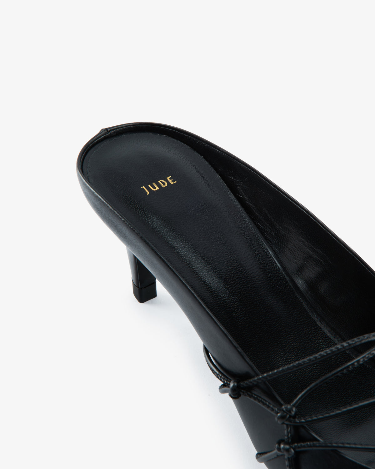 Knotty Sandal in Black Leather