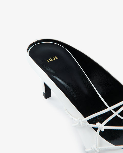 Knotty Sandal in White Leather