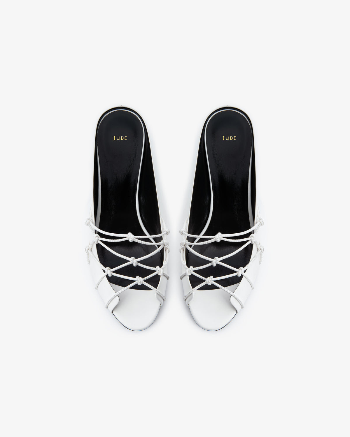 Knotty Sandal in White Leather