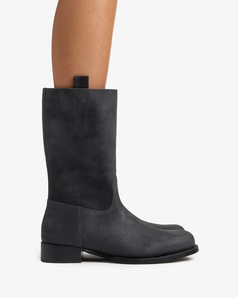 Leif Boot Stone Distressed Suede Leather
