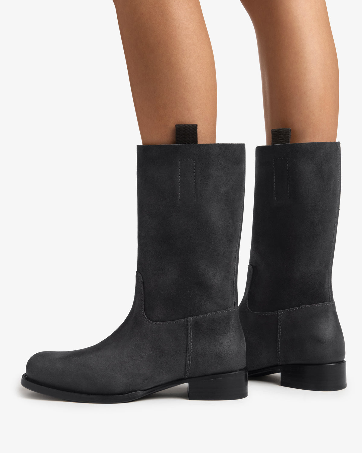 Leif Boot Stone Distressed Suede Leather