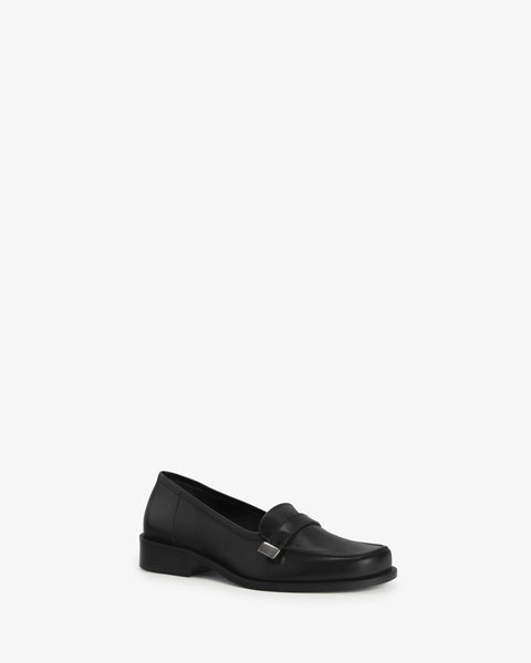 Logo Loafer in Black Leather - Second Image