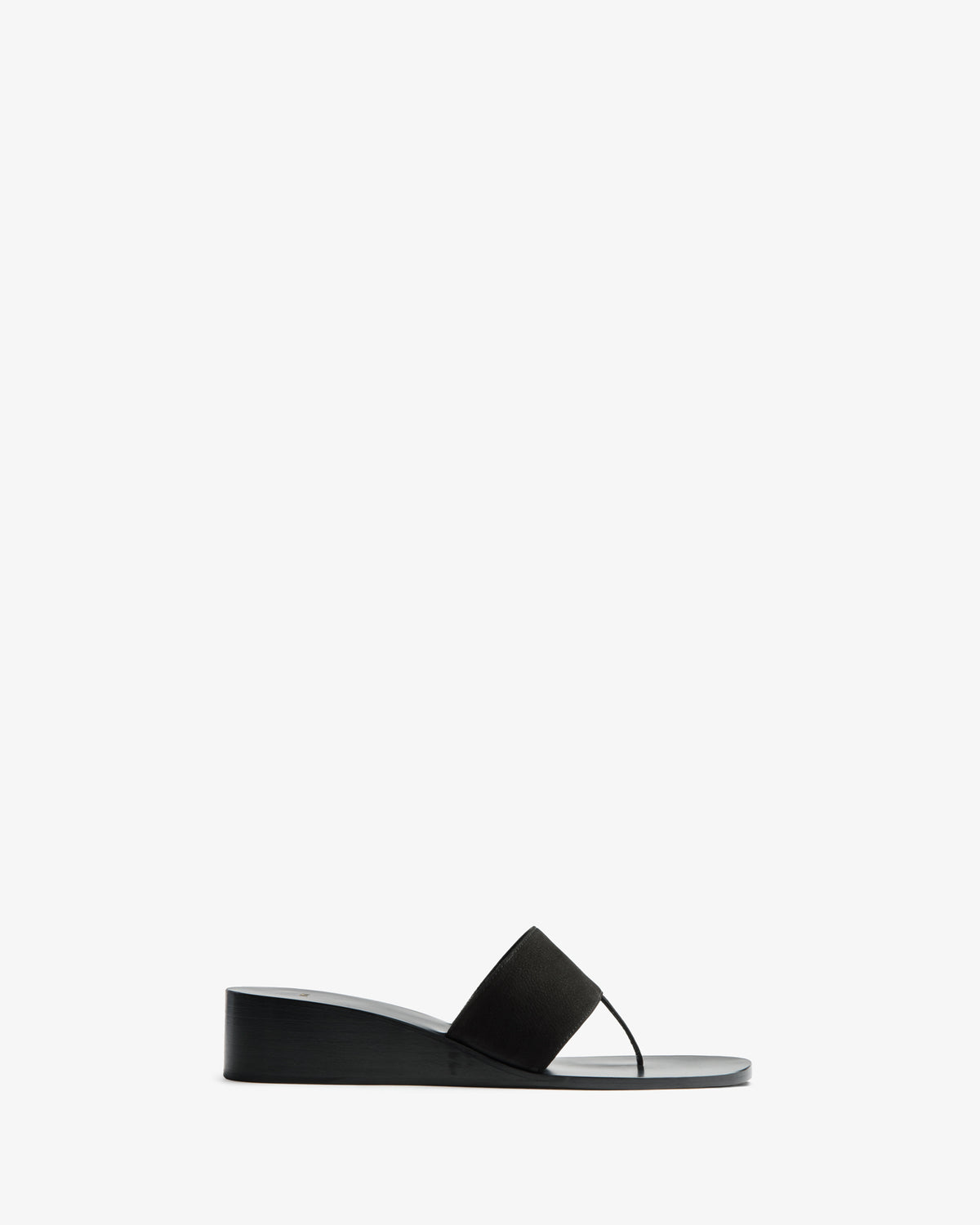 Lucille Wedge Sandal Black Nubuck Leather