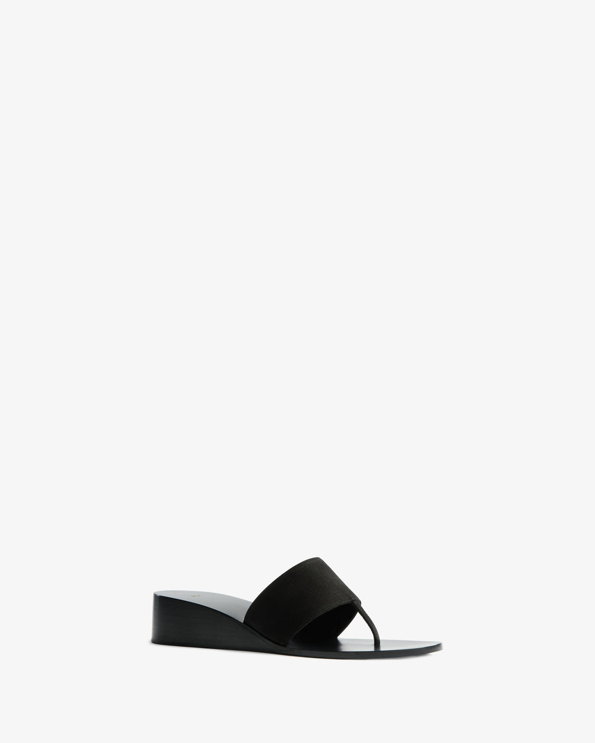 Lucille Wedge Sandal Black Nubuck Leather