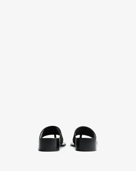 Lucille Wedge Sandal Black Nubuck Leather