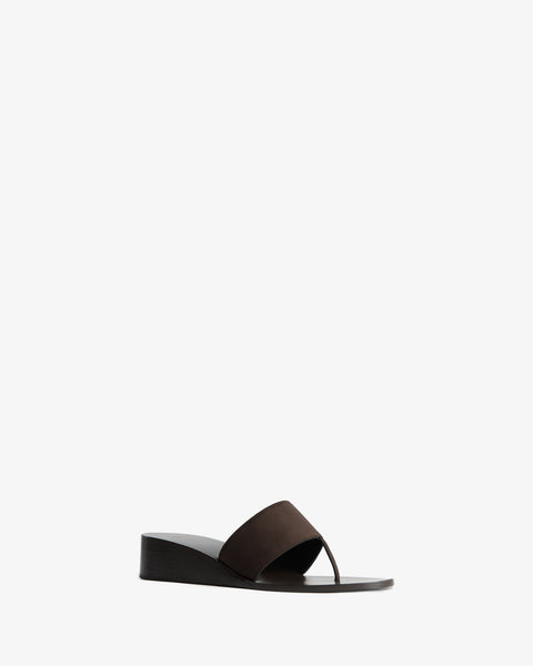 Lucille Wedge Sandal Brown Nubuck Leather