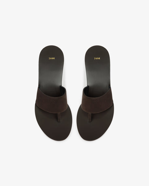 Lucille Wedge Sandal Brown Nubuck Leather