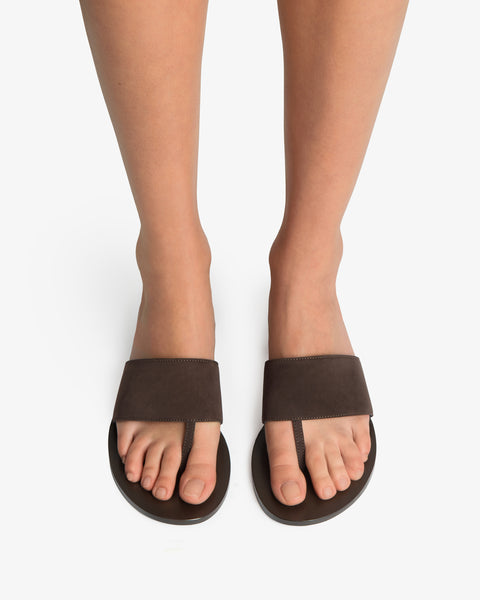 Lucille Wedge Sandal Brown Nubuck Leather