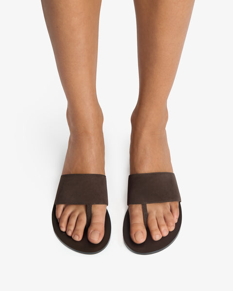 Lucille Wedge Sandal Brown Nubuck Leather