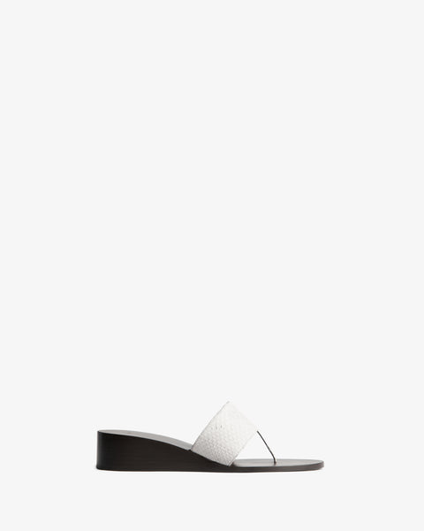 Lucille Wedge Sandal White Python Leather