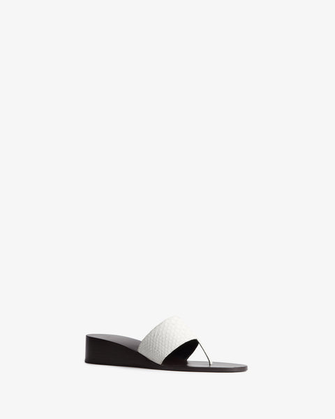 Lucille Wedge Sandal White Python Leather