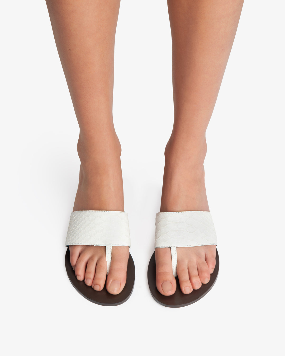 Lucille Wedge Sandal White Python Leather