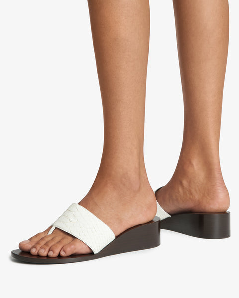 Lucille Wedge Sandal White Python Leather