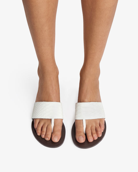 Lucille Wedge Sandal White Python Leather