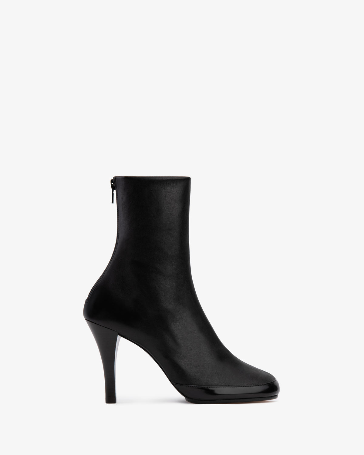 Luna Ankle Boot Black Stretch and Brushed Leather