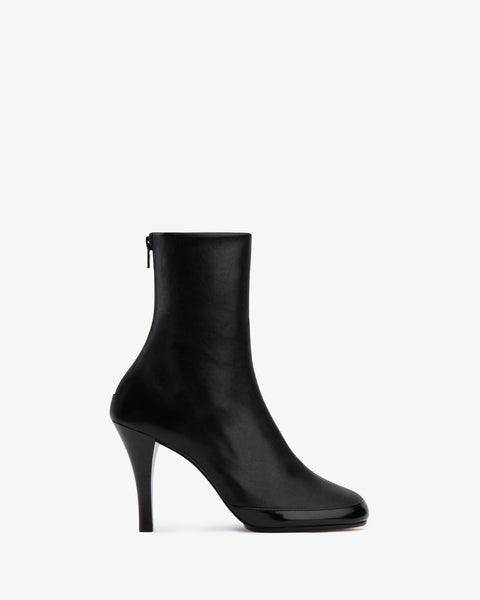Luna Ankle Boot Black Stretch and Brushed Leather
