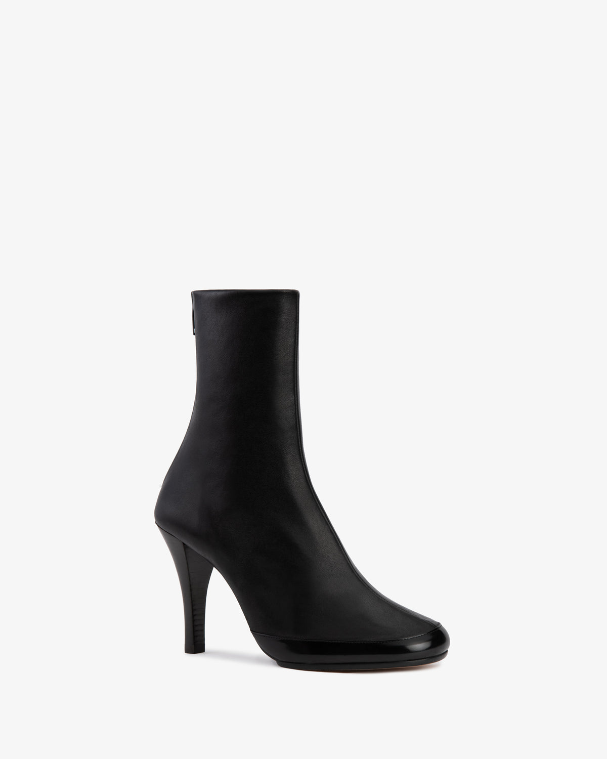 Luna Ankle Boot Black Stretch and Brushed Leather