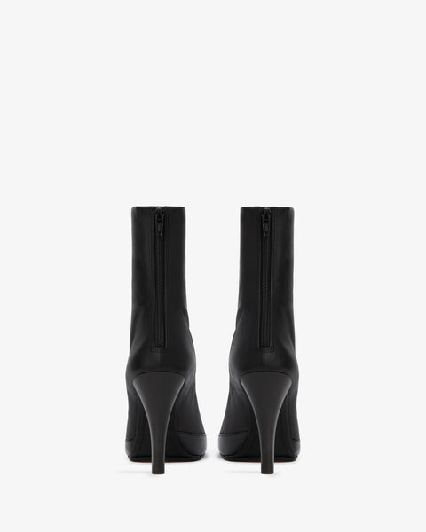 Luna Ankle Boot Black Stretch and Brushed Leather