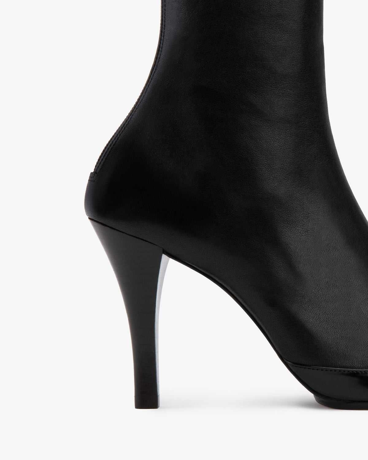 Luna Ankle Boot Black Stretch and Brushed Leather