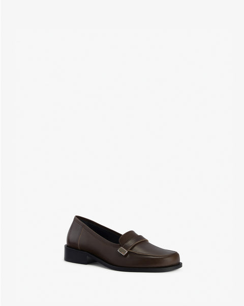 Logo Loafer in Mocha Leather - Second Image