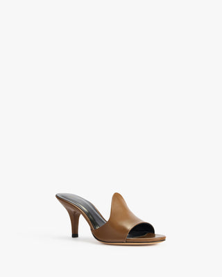 mercy mule in saddle brown leather - Second Image