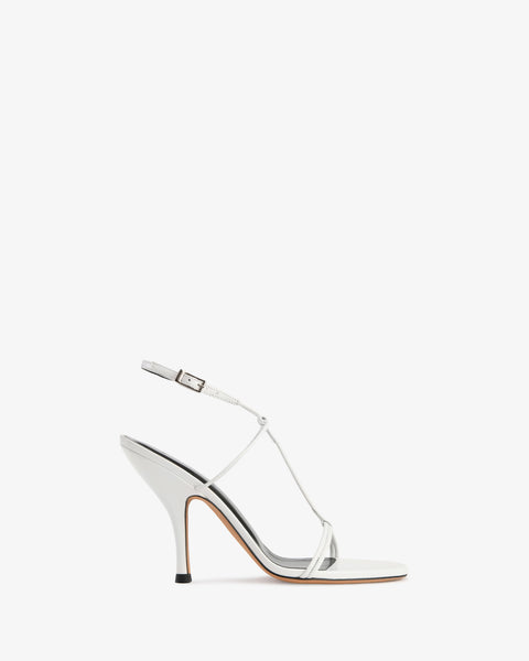 Mixer Sandal White Creased Leather