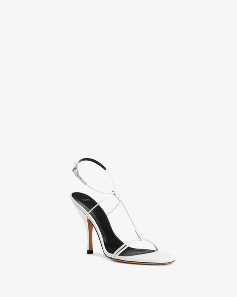 Mixer Sandal White Creased Leather