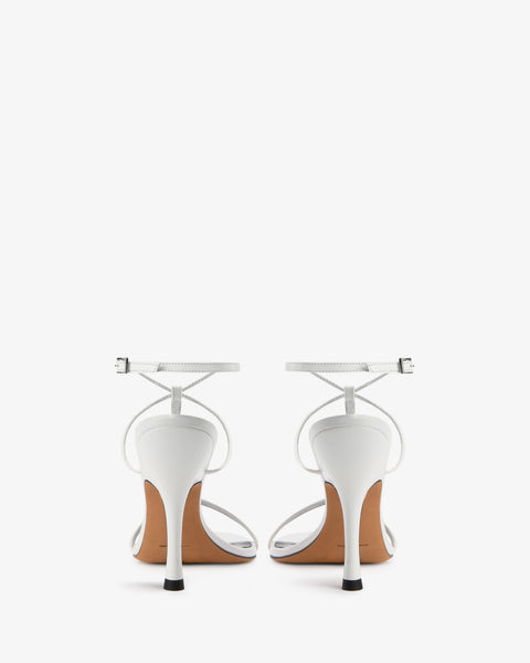 Mixer Sandal White Creased Leather