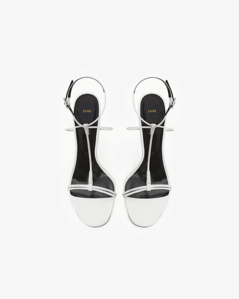Mixer Sandal White Creased Leather