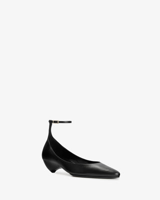 Mode Ballerina in Black Leather - Second Image