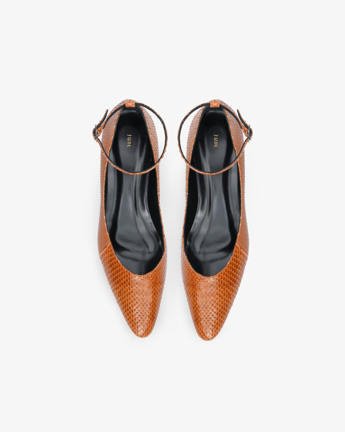 Mode Ballerina in Tan Python Leather